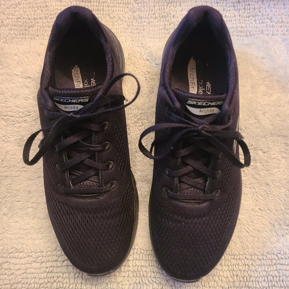 Skechers Arch Fit Women's Tennis Shoes - Black, Size 9.5